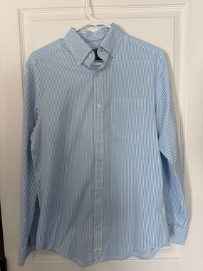 Vineyard Vines Men's Blue and White Striped Oxford Shirt
